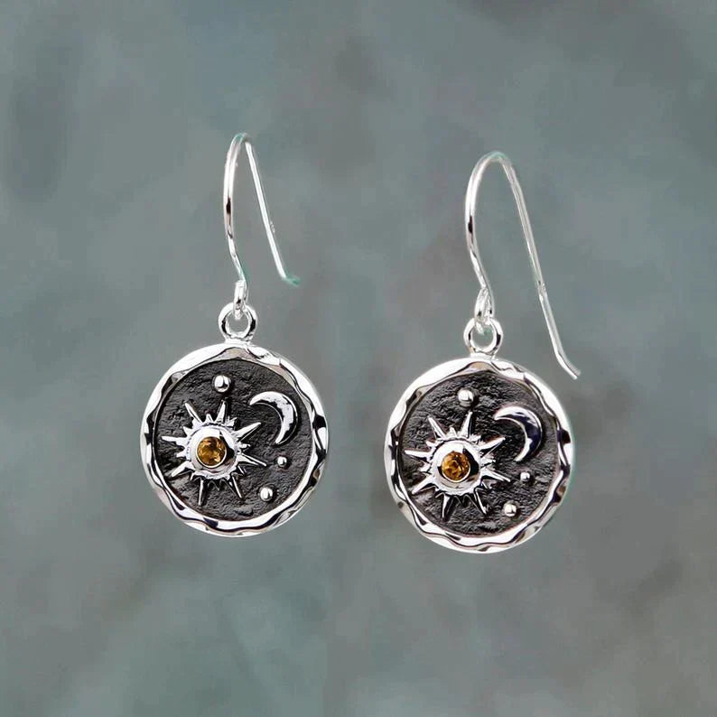 Sun and Moon Boho Vermeil Earrings Exclusive Limited Edition
