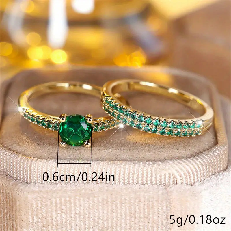 Serena Emerald Ring Duo