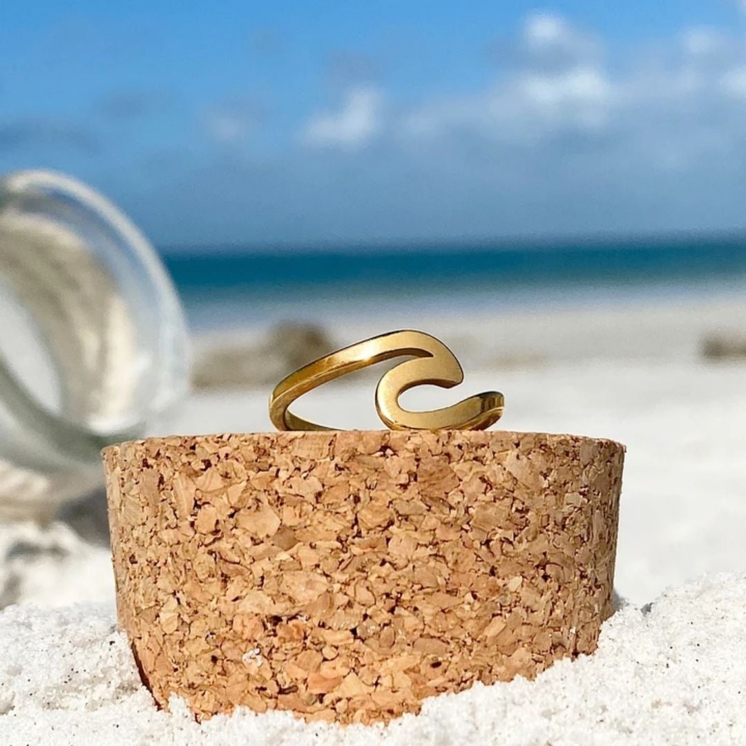 Gold Ocean Wave Ring