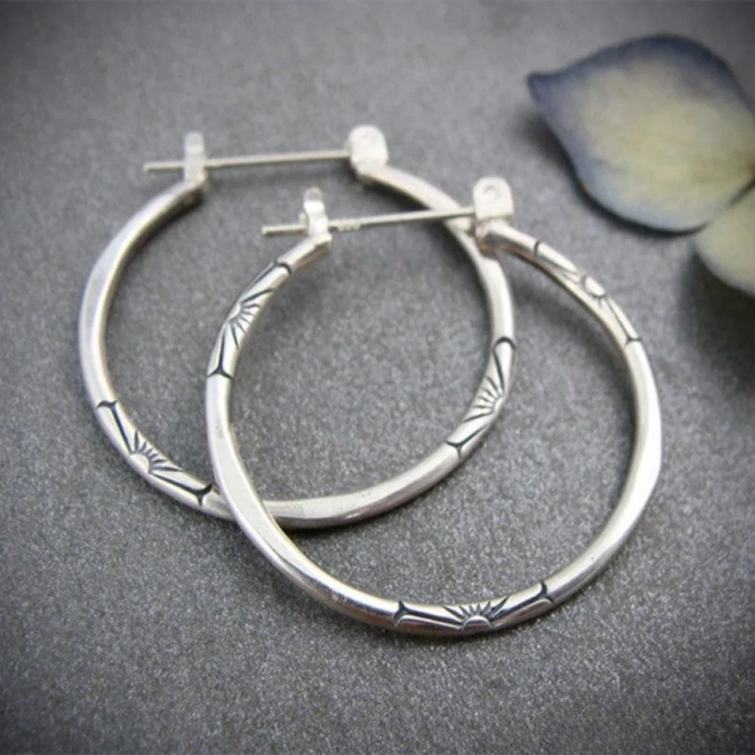 Exclusive Classic Silver Hoop Earrings