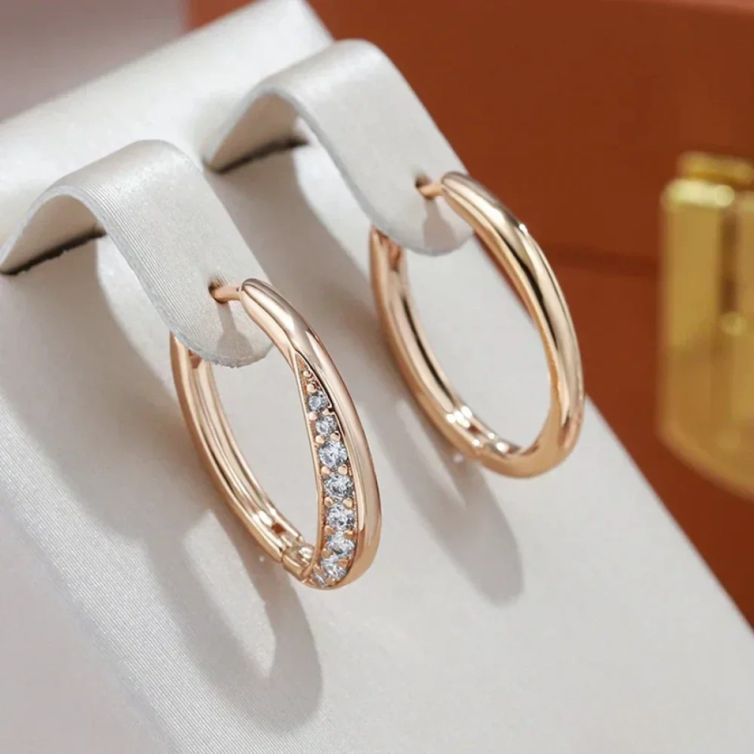 Yellow Gold Hoop Earrings Exclusive Limited Edition Contemporary Design