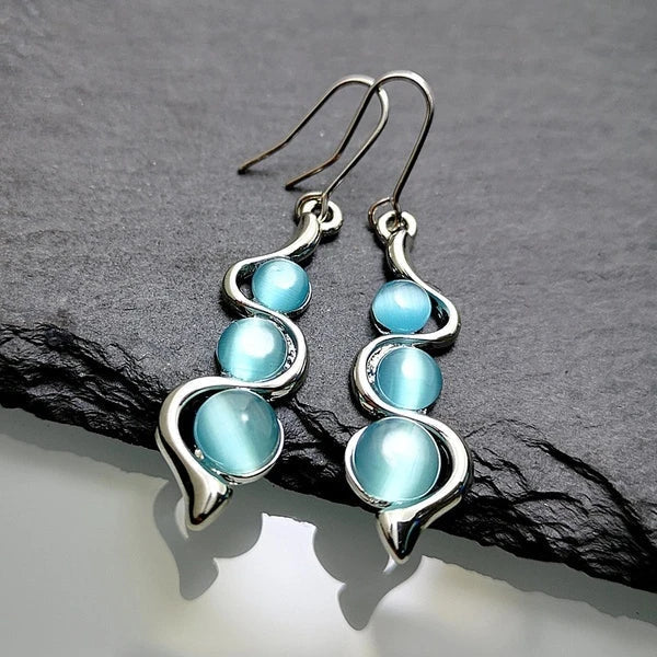 Blue Crystal Drop Earrings Limited Edition Elegance Collection