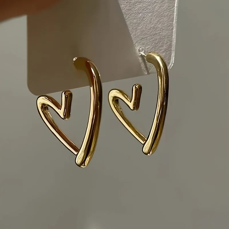 Rose Gold Heart Earrings - Handcrafted Exclusive Collection
