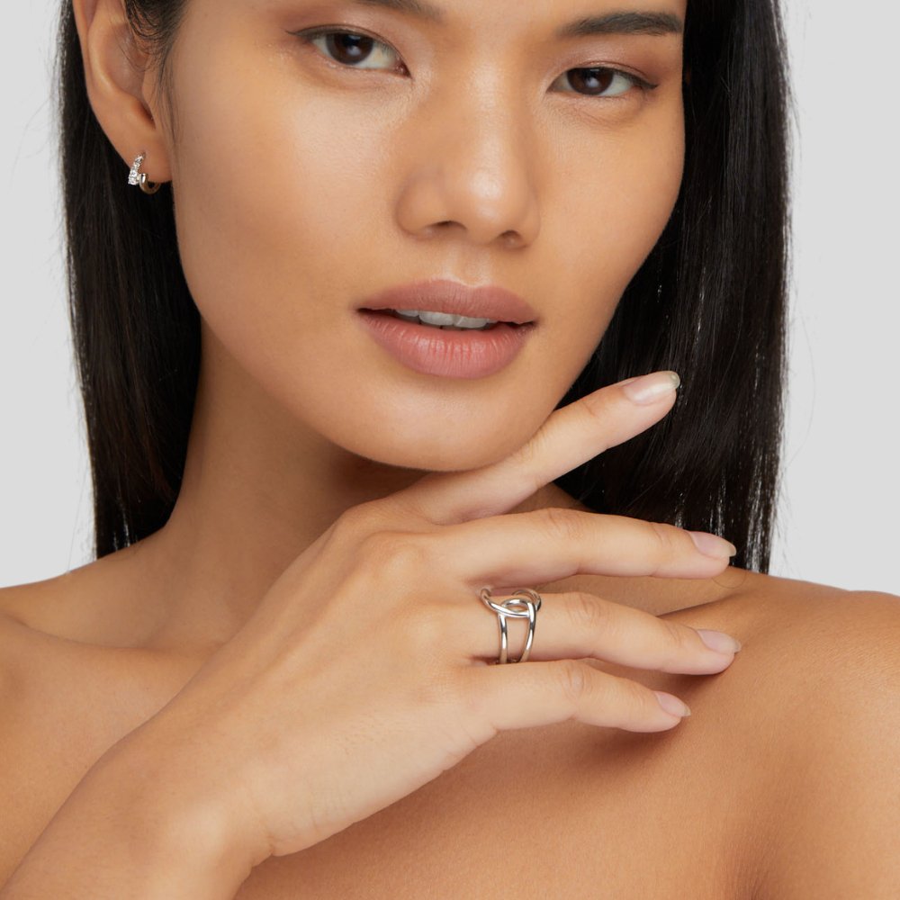 Women's Intertwined Silver Ring - Astrid