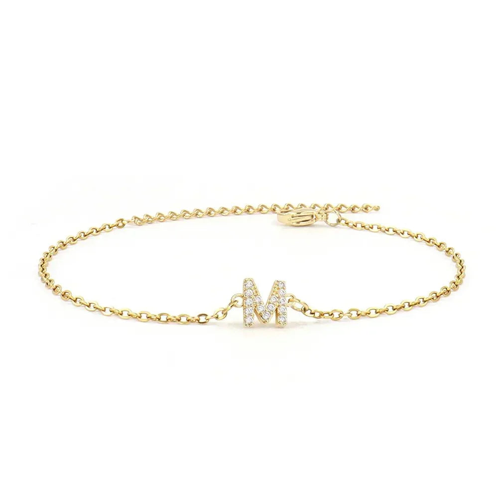 Beatrice Zircon Initial Charm for Bracelet or Necklace