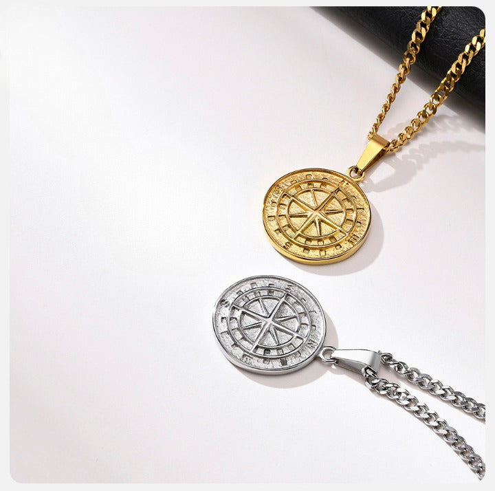 Men's Compass Pendant Necklace - Adrien