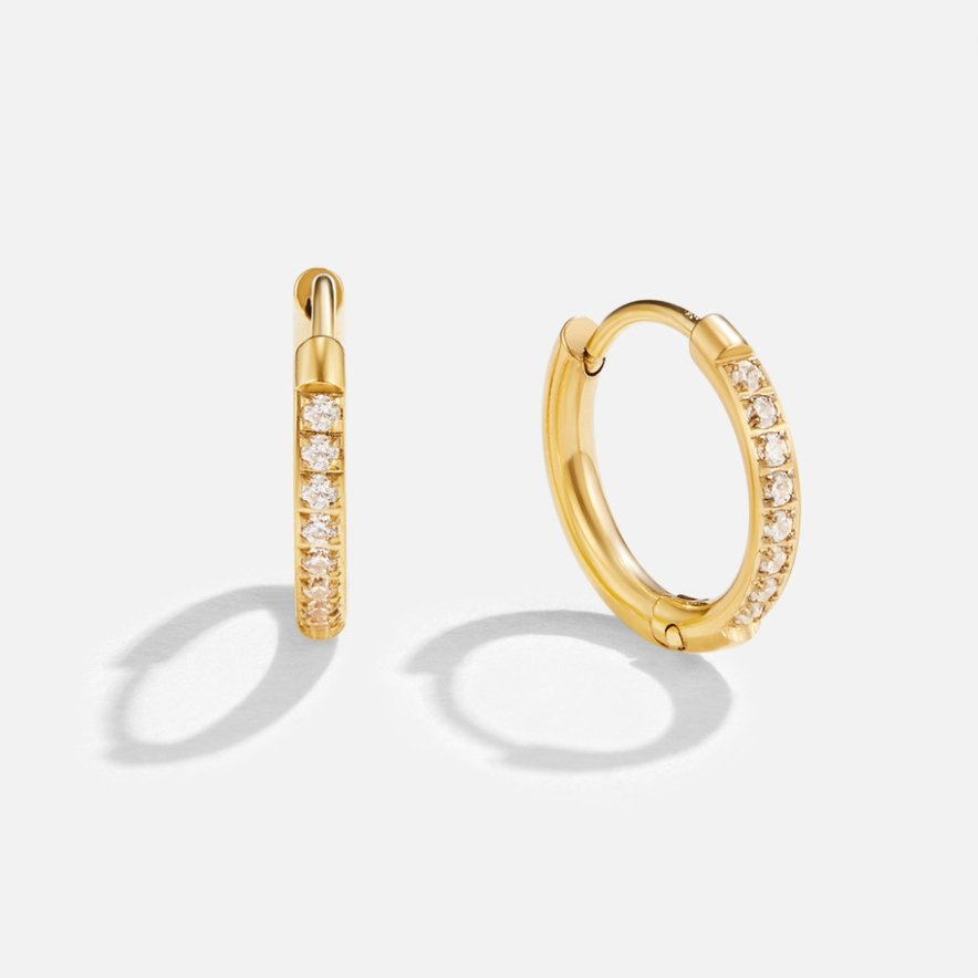 Cubic Zirconia Hoop Earrings - Jade