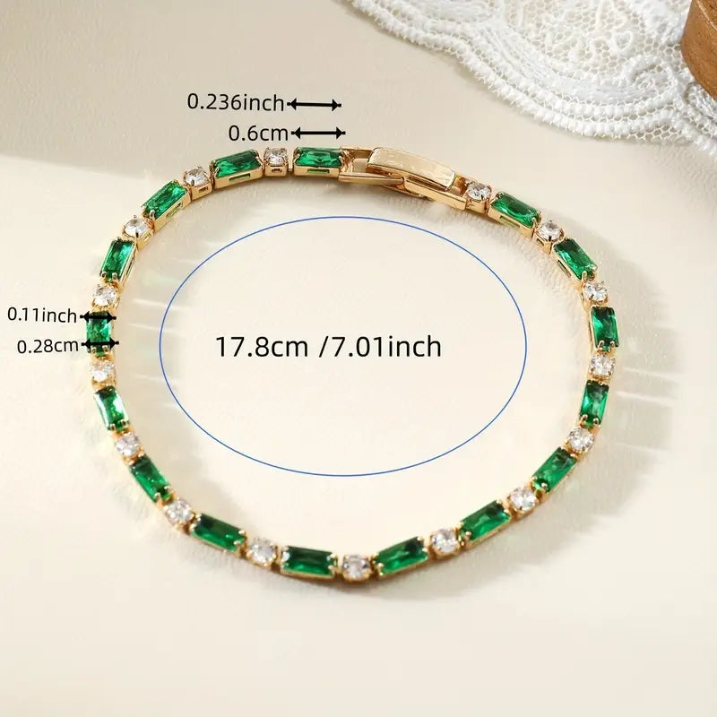 Gold Bracelet with Emerald-Cut Stones - Armonia