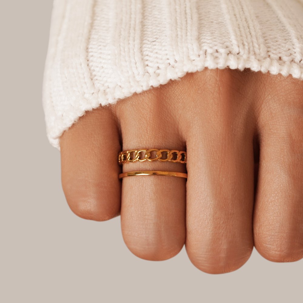 Layered Gold Chain Ring