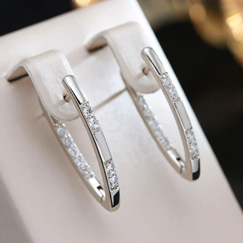 Elegant Gold & Zirconia Earrings