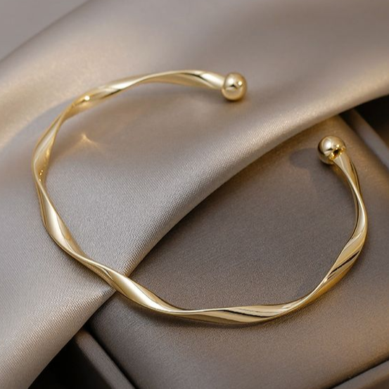 Open Braided Bangle Bracelet - Serena