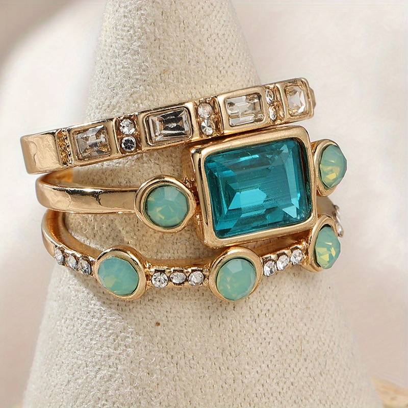 Vintage Blue Crystal Ring