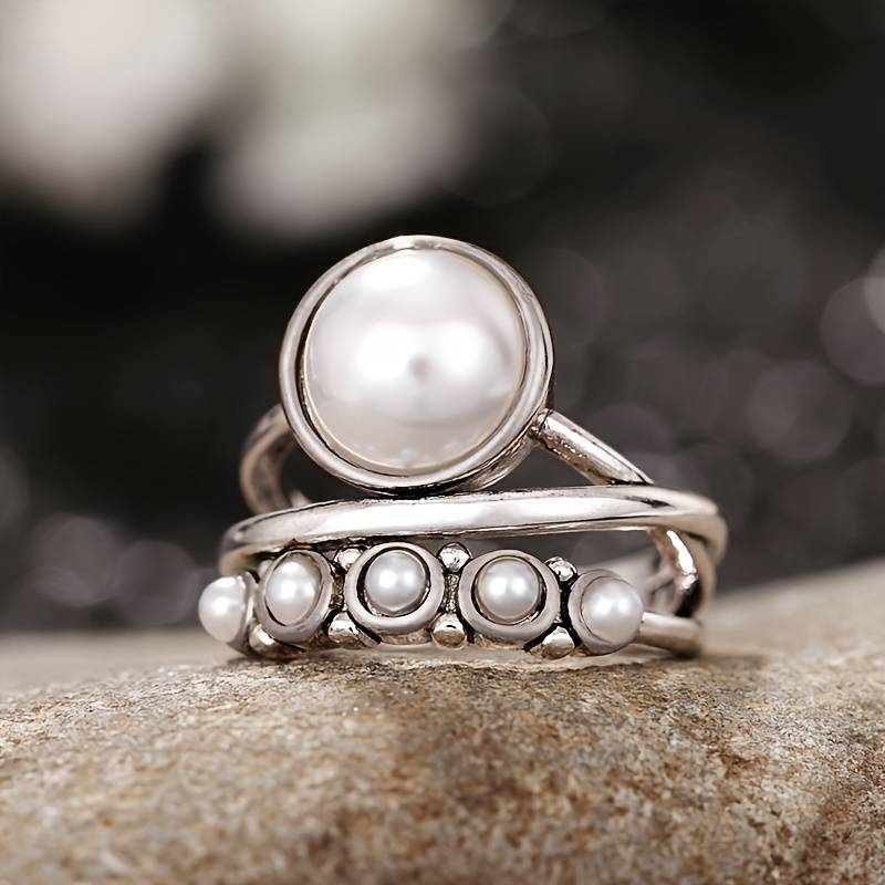 Vintage Silver and Pearl Ring