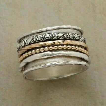Vintage Silver and Gold Pearl Ring