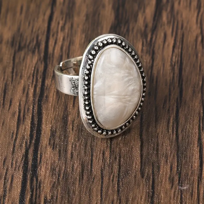 Vintage Silver Ring with White Stones