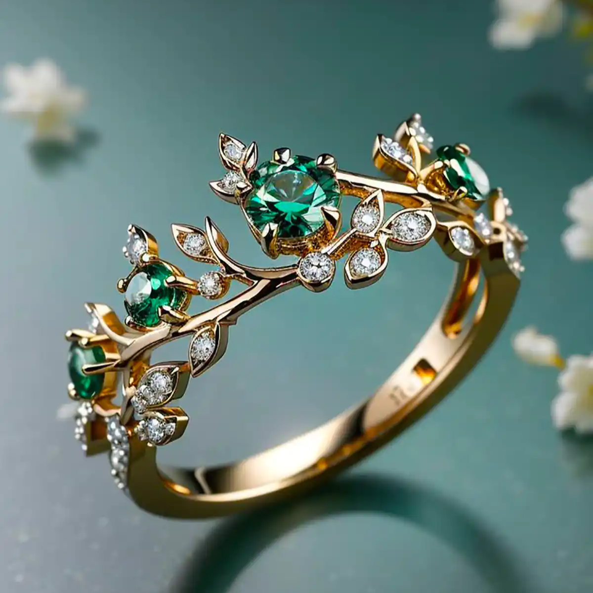Exotic Green Zircon Gold Ring