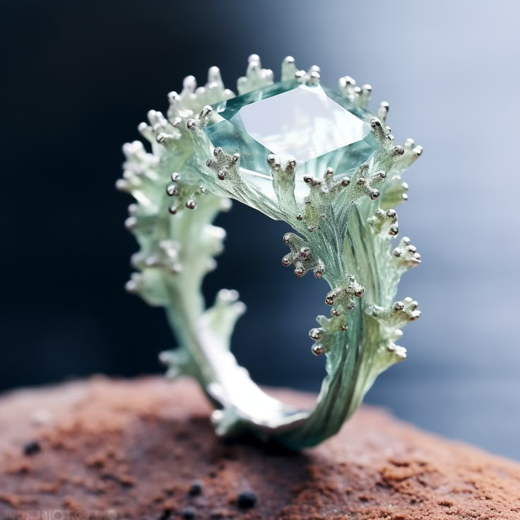 Exotic Turquoise and Coral Ring