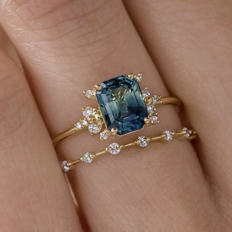 Brilliant Blue Ring Set