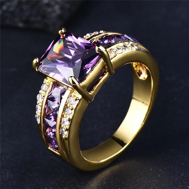 Purple Gold Glass Ring