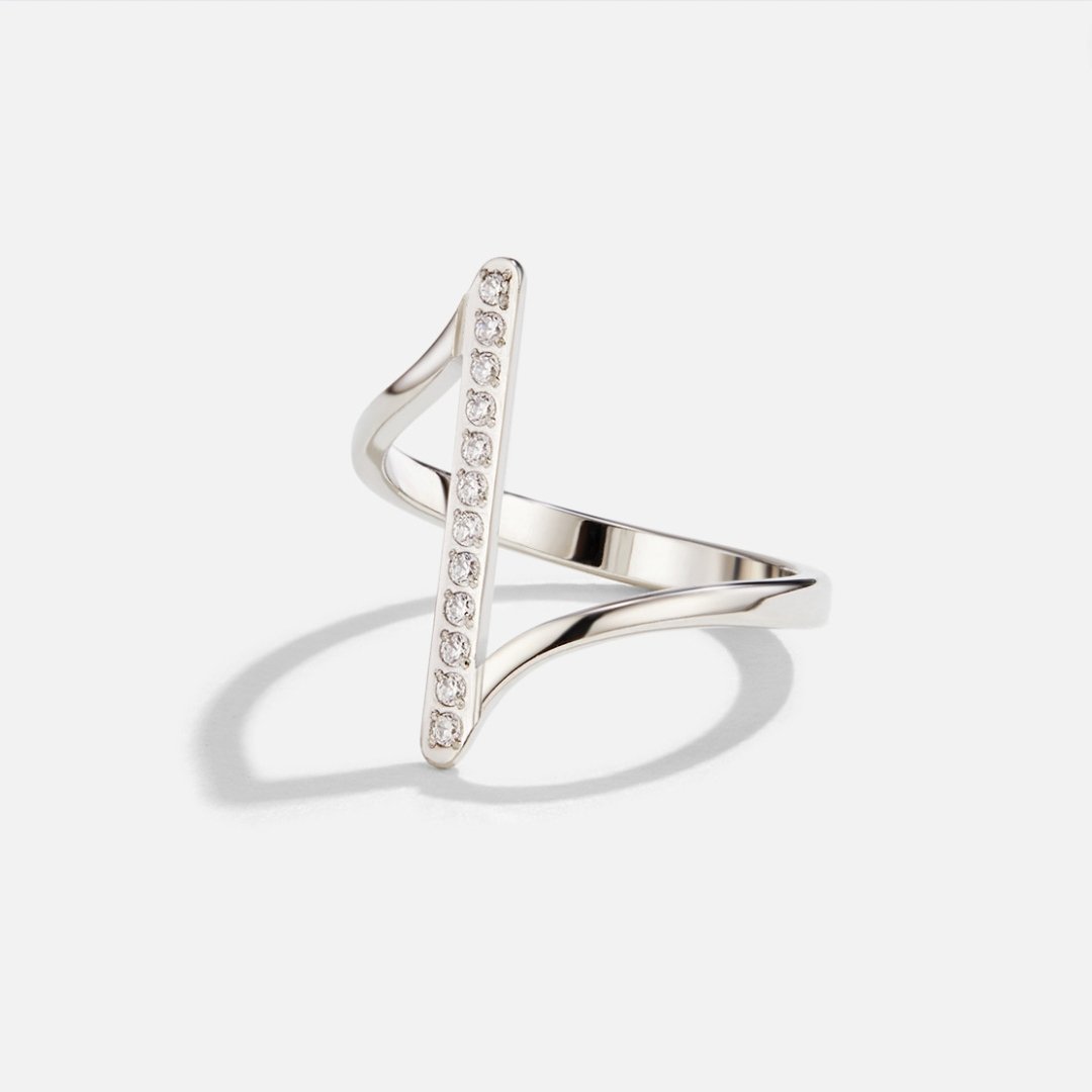 Women's Silver Bar Ring with Zirconia – Éloïse