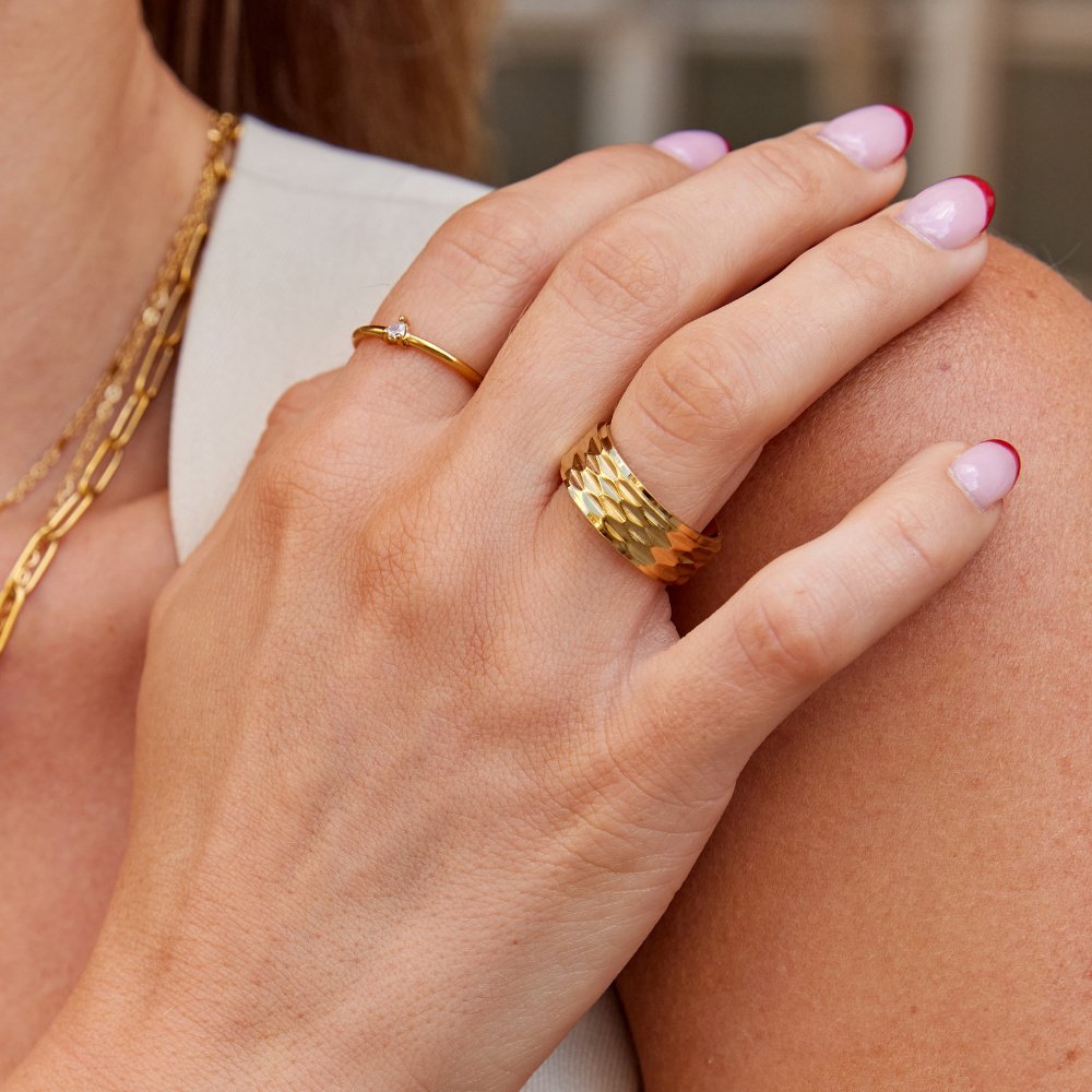 Rene Chunky Gold Bead Ring