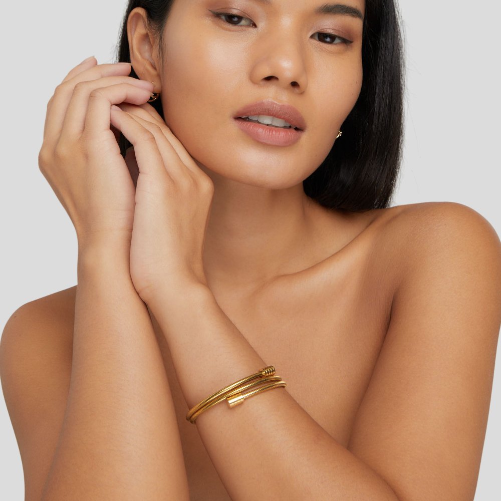 Modern Spiral Bangle Bracelet - Donatella
