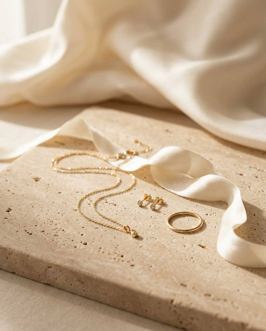 Tess & Mae Gifts Under $25 on warm beige travertine
