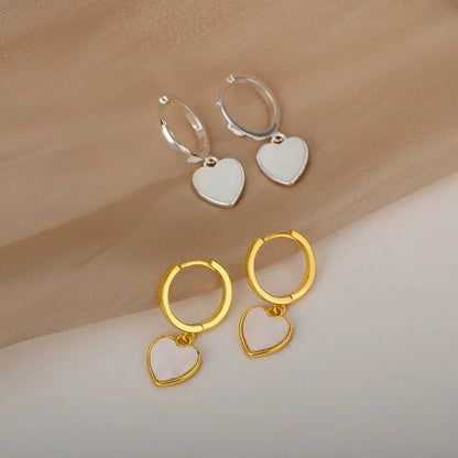 Elsa Gold-Plated Pearl Heart Earrings for Women