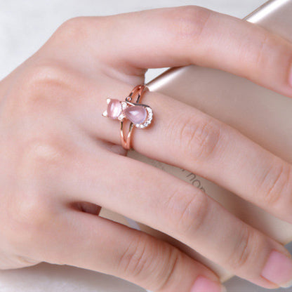 Liora Women's Crystal Cat Ring