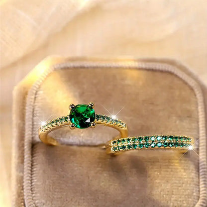 Serena Emerald Ring Duo