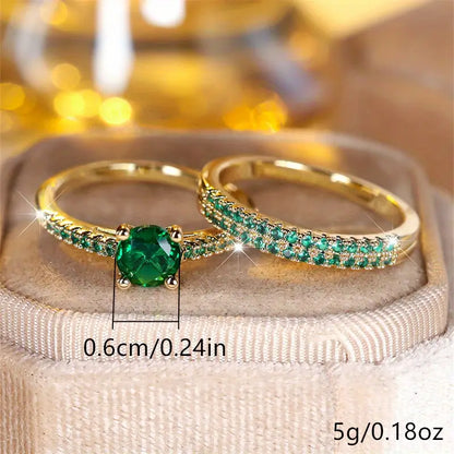 Serena Emerald Ring Duo