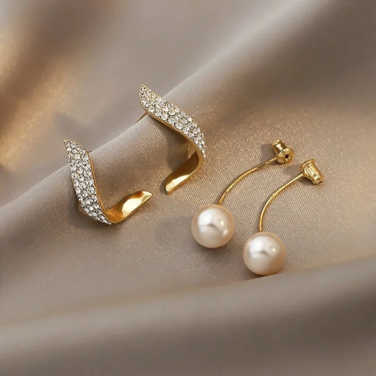 Gold Pearl Teardrop Drop Earrings – Limited Edition Prestige Collection