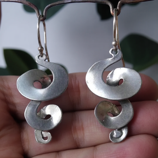Vintage Silver Signature Spiral Earrings - Limited Edition