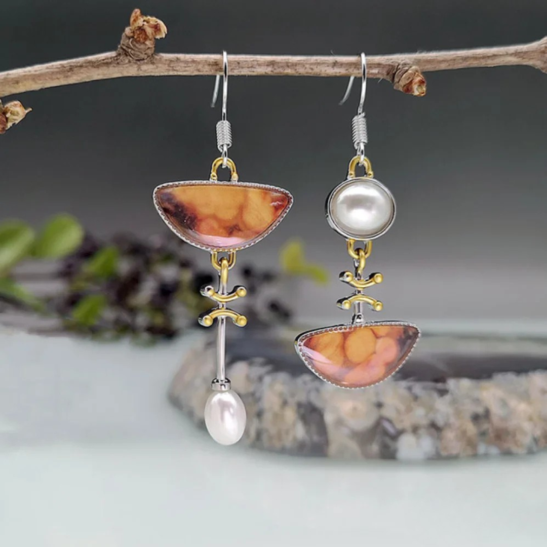 Orange Stone Earrings Elegance Private Collection Limited Edition
