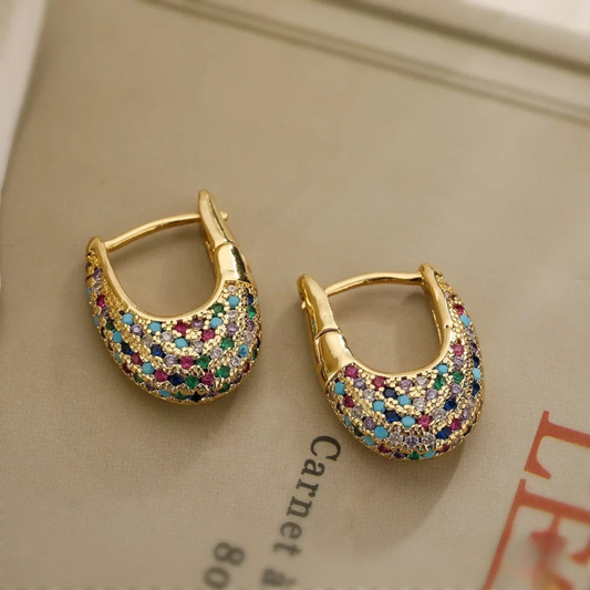 Crystal Inlay Earrings Artisan Limited Edition Collection