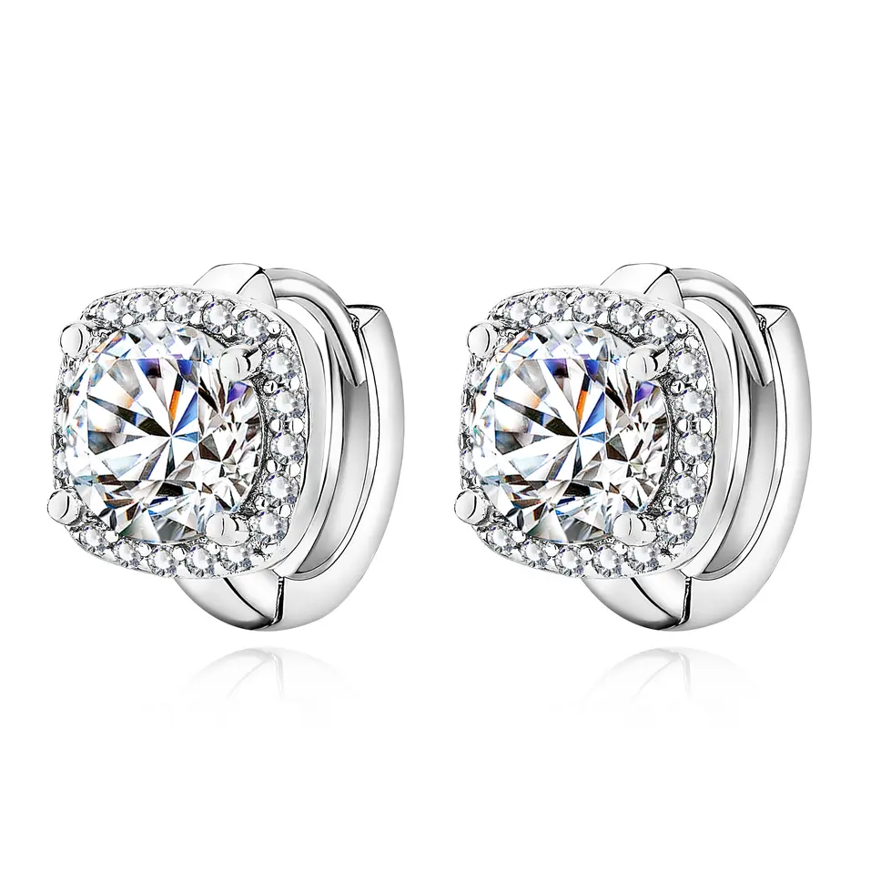 Gold-Plated Brilliant-Cut Crystal Earrings - Diletta