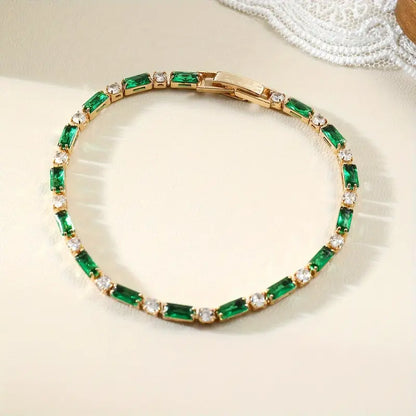 Gold Bracelet with Emerald-Cut Stones - Armonia