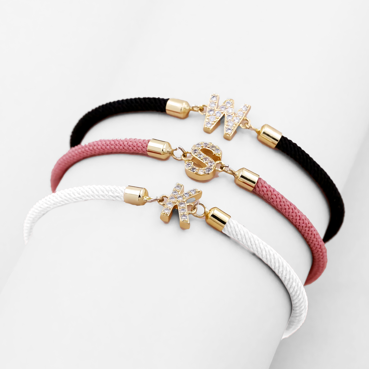 Unisex Adjustable Cord Initial Letter Bracelet - Halimah