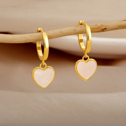 Elsa Gold-Plated Pearl Heart Earrings for Women