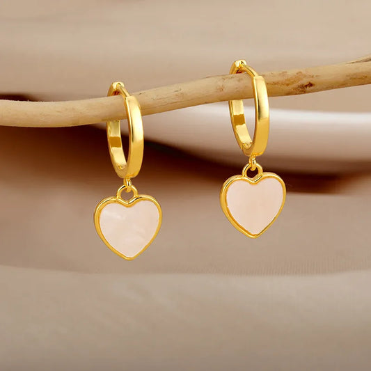 Elsa Gold-Plated Pearl Heart Earrings for Women