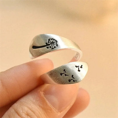 Hand-Sculpted Adjustable Dandelion Ring