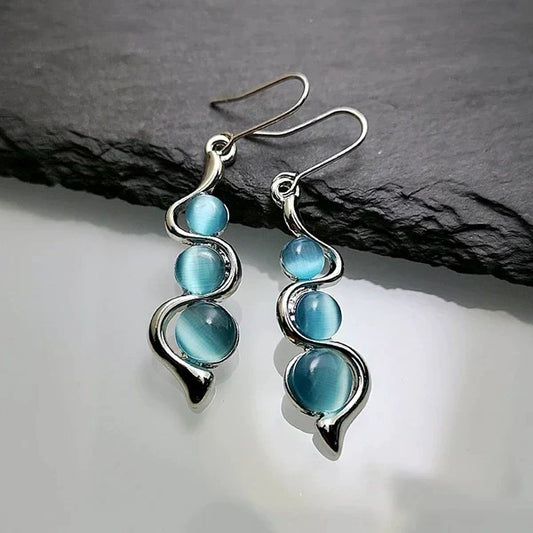 Blue Crystal Drop Earrings Limited Edition Elegance Collection