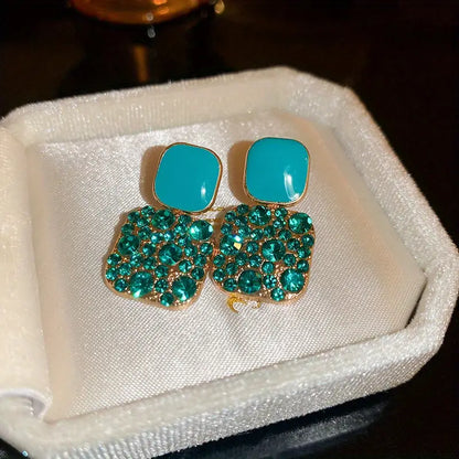 Geometric Earrings with Sparkling Details - Zephyra