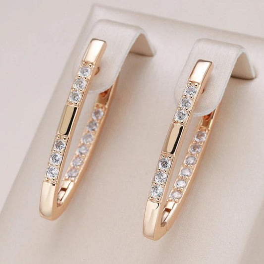 Elegant Gold & Zirconia Earrings