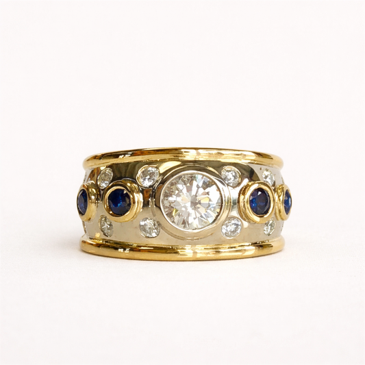 Vintage Stacked Inlaid Zirconia Ring