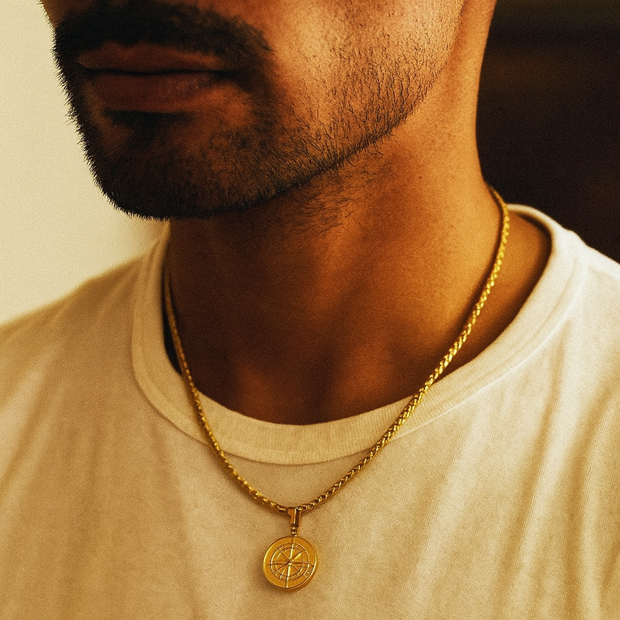 Men's Compass Pendant Necklace - Adrien