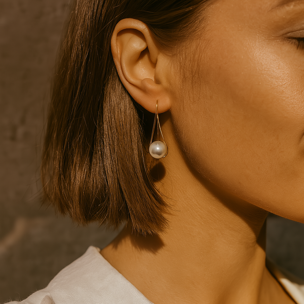Women's Elegant Pearl Drop Earrings - Celina