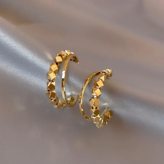 Gold-Plated Cube Earrings - Premium Limited Edition Collection