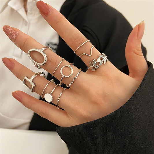Vintage Silver Ring Set of 11