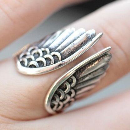 Adjustable 925 Silver Angel Ring